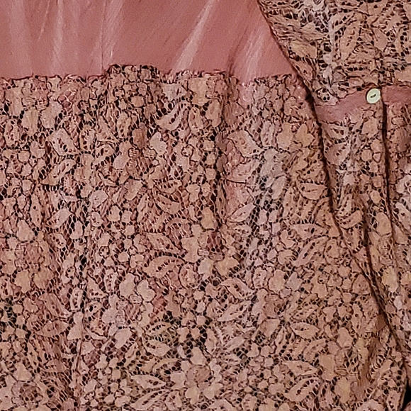 NWT✨️OFFER⚡️Free People Tell Tale Dusty Mauve Lace Tunic Dress, Small - Picture 8 of 9